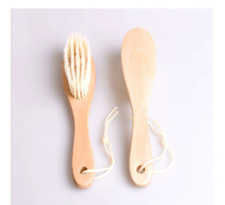 Hot Selling Solid Wood Shoe Cleaning Brush Wooden Soft Clothes Brush Custom Logo