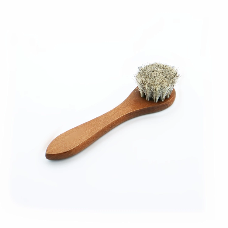 Long Wood Handle Horse Hair Shoe Polishing Brush