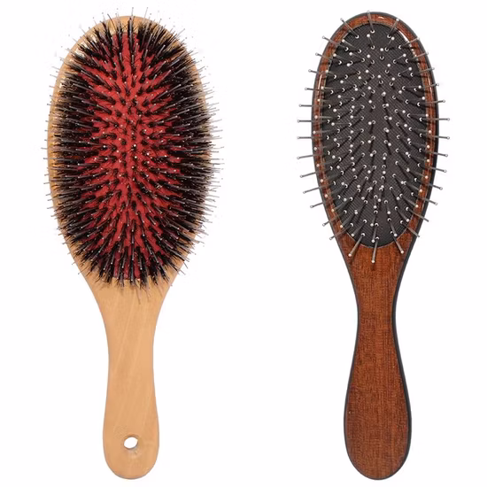 Прямоугольная щетка для чистки обуви премиум-класса из конского волоса с индивидуальным деревянным логотипом.